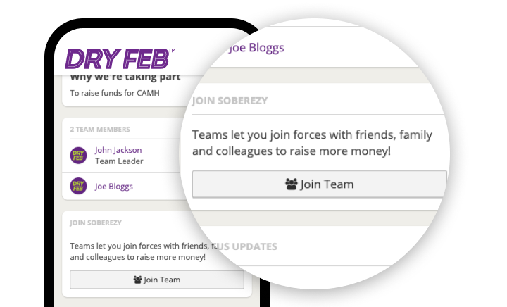 Tap the 'Join Team' button